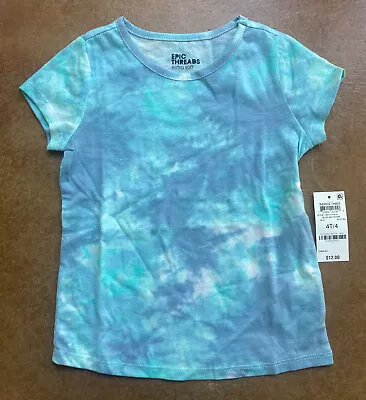 New Epic Threads Toddler Girls Tie Dye Tee Shirt Blue Ash Stone 4T/4 • $10