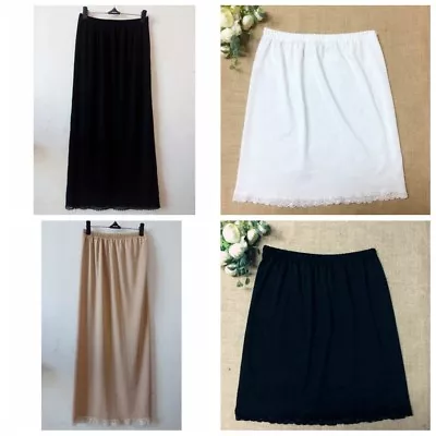 Women New Waist 23-29  Slip Lady Black White Underskirt Petticoat Half Slips • £8.29