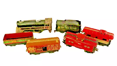 Vintage Train Set 1950s Marx Marlines Canadian O Gauge Engine Tender Cattle Cars • $84.99