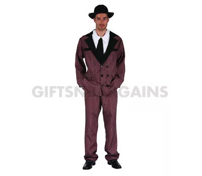 Steampunk Gangster 1920 Mob Mafia Brown PinStriped Zoot Suit Mens Costume Gatsby • $34.44