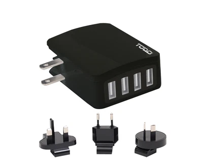 $19.99 • Buy 4 Port Usb Universal Travel Charger Adapter Fast Charge 2.4A Au Eu Uk Us Saa ...