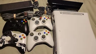 XBOX 360 250GB Console + Cords + 4 Controllers And Kinect *TESTED* • $100