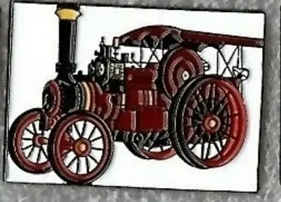 Traction Engine Pin Badge. Steam Tractor. Burrell. Red Version. Metal. Enamel.  • $2.18