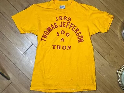 Vintage Men’s XS Thomas Jefferson Jog A Thon 80’s Coca Cola Running T Shirt • $12