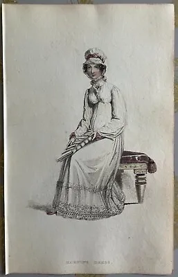 1816 Ackermann's Repository Regency Ladies Georgian Fashion Plate Morning Dress • £11.99
