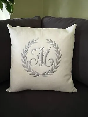 Embroidered Monogram Throw Pillow Covers Custom Pillow Cover Only Gift Ideas • $20.99