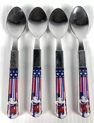 Disney 4 Piece Spoon Mickey Mouse Silverware American Flag Stars Stripe • $12