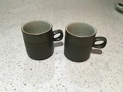 Pair Of Denby Tea Cups Chevron Design • £8