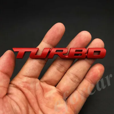 $6.90 • Buy Red Metal Turbo T Car Auto Trunk Rear Tailgate Fender Emblem Badge Decal Sticker