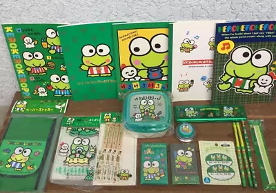 Kero Kero Keroppi Vintage Japan Notebook Eraser Pencil Case Chopsticks Set Lot • $118