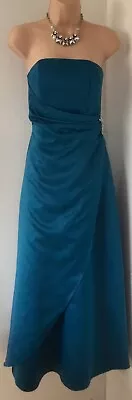 £19.99 • Buy Wedding Collection Blue Prom Bridesmaid Dress Ball Gown Diamanté Brooch Sz 8 New