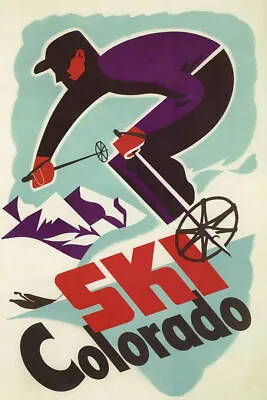 366524 Winter Sports Skiing Colorado Vintage Art Decor Wall Print Poster • $29.95
