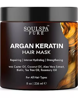 Argan Oil Hair Mask With Keratin - Strengthen Hydrate And Repair Dry Damag... • $27.44