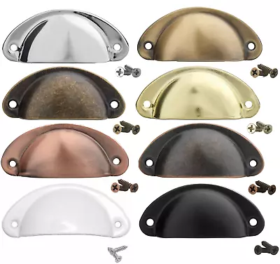 Cup Handle Shell Pull Kitchen Cupboard Cabinet Door Furniture Drawer All Colours • £1.65