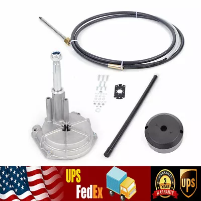 12 Feet Boat Rotary Steering System Outboard Kit & 12Ft Marine Cable SS13712 • $89.30