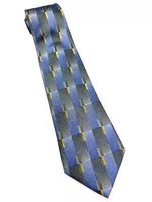 Luxurious Geometrical Martin Wong Executive Silk Tie NeckTie L57”x4” Blue Black • $19.99