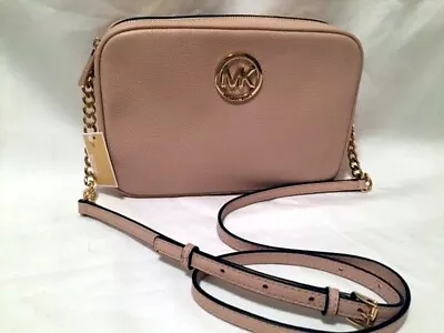 MICHAEL KORS NWT FULTON Large East West Crossbody Pebbled Lthr Ballet MSRP $168 • $95.99