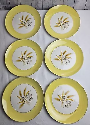 Vintage Lot Of 6 Century Service Corp. Autumn Gold Wheat Dinner Plates 10  • $29.99