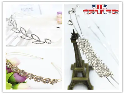 UK Women Girl Ladies Crystal Diamond Headwear Jewel Gems Headband  Hair Band  B • £3.45