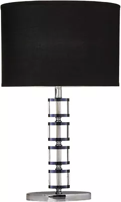 Chrome Table Lamp With 4 Adjustable Crystal Center Pieces 24 H Black 31157R • $115.99