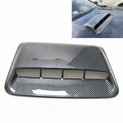 $32.46 • Buy Car Bonnet Decorative Air Flow Vent Hood Scoops Intake Cover Carbon Fiber Look
