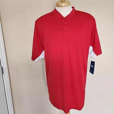 Mizuno DryLite Size Large Lightweight Performance Baseball Shirt Red White NWT • $19.77