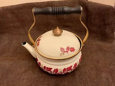 Vintage Villeroy & Boch ASTA Floral Cookware Tea Pot Kettle Enamel W. German • $29