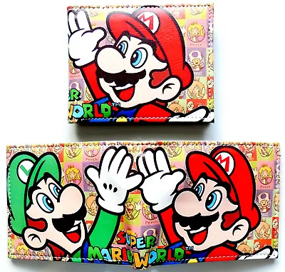 £10.89 • Buy Super Mario And Luigi High Five Wallet Id Window 2 Card Slot Zipped Pocket 
