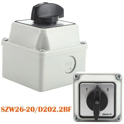 20A 3 Position 8 Terminal Universal Rotary Cam Changeover Switch Control Box UK • £12.37