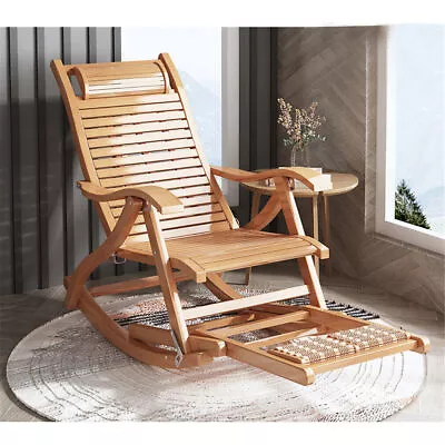 Classic Wooden Rocking Chairs High Backrest And Armrests Patio Lounge Chair • $139.93