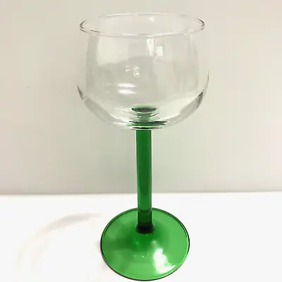 Vintage Emerald Green Stem Wine Glasses Luminarc France Retro Clear Bowl 6.5  • $9.99