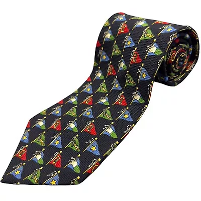 Tommy Hilfiger Mens Vintage Silk Dress Tie Geometric Flag Pattern 59  4  • $25