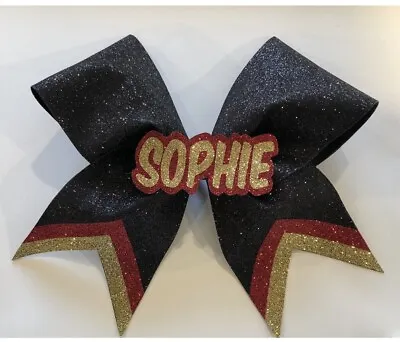 Cheerleading Cheer Hair Bow Can Be Personalised For Free Available In 27 Colours • £12