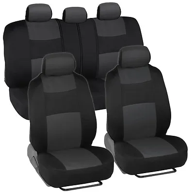 Car Seat Covers For Honda Civic Sedan Coupe Charcoal & Black Split Bench • $30.99