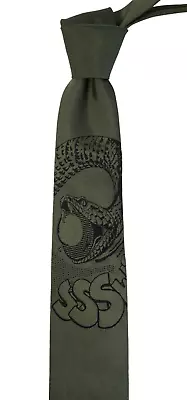 NWT Moschino Green With Woven Snake SSSS Silk Neck Tie Skinny Italy  1.75 W • $45