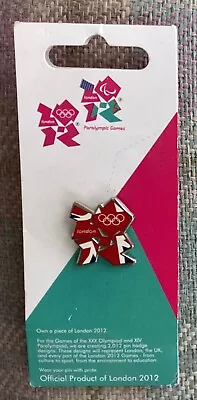 Official London 2012 Olympic Games Enamel Lapel Badge Mounted On Card • £2.49