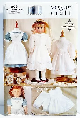 Vogue 663 American Girl 18  Doll Old Fashioned Dresses Pattern Heirloom Clothing • $14