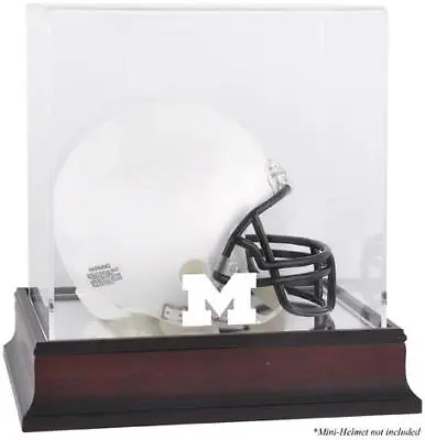 Michigan Mahogany Logo Mini Helmet Display Case - Fanatics • $49.99