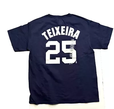 MARK TEIXEIRA NEW YORK YANKEES MENS L TSHIRT  #25 MLB BASEBALL Majestic NY NWT • $18