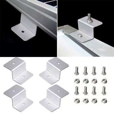 4Pcs Solar Panel Z-Bracket Mounting Flat Roof Yacht RV Mount Aluminum Kits AU • $14.99