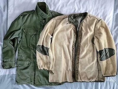 US Military Vintage M-1951 M-51 Army Field Jacket And Wool Liner Size Small • $89