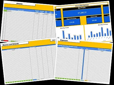 EBay UK Profit & Loss Inventory Sales Spreadsheet 2024 Private Sellers • £5.99