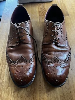 NEXT Mens Size 10 Tan Leather Lace Up Brogue Shoes • £15