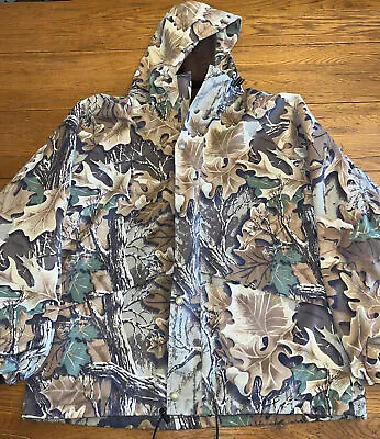 Mens L Vintage Cabela's Advantage Camo Dry Plus Hooded Jacket USA Made • $100