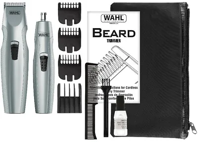 12 Pc Set Wahl® Mustache & Beard Hair Trimmer Bonus Nose Trimmer Men's KIT New • $25.99