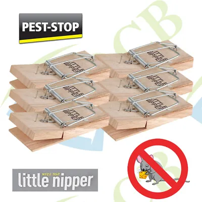 £7.99 • Buy 6x Little Nipper Wooden MOUSE TRAPS Pest Control Stop Rodents Bait Mice Reusable