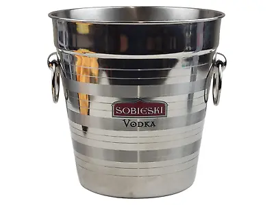 Sobieski Polish Vodka Metal Ice Bucket Liquor Wine Champagne Chill Cooler Bucket • $17.99