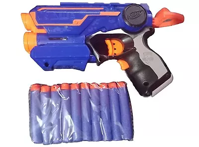 Nerf Firestrike N-Strike Elite Blaster & 10 Foam Darts Bullets I Light Working • £11.95