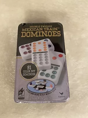 Cardinal  91 Double Twelve Color Dot Mexican Train Dominoes New In Box Free Ship • $23.98