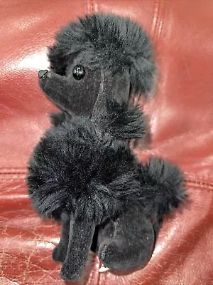 6.5” Japan Kamar Brand 1965 French Poodle Dog Stuffed Animal Plush Black Puppy • $19.95